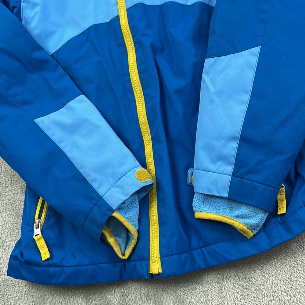 Lands End M 10-12 Blue Yellow Full Zip Lined Coat - Picture 10 of 13